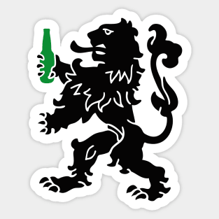 Dutch lion with beer Kingsday - Nederlandse leeuw Koningsdag Sticker